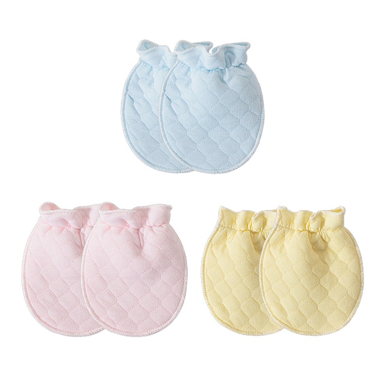 Găng Tay Đan Len Dễ Thương Chống Nấm Mốc Bảo Vệ Mặt Cho Bé Sơ Sinh