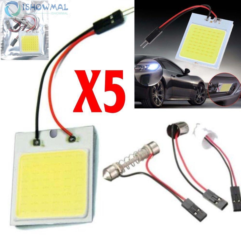 48 Smd Cob Led T10 4w 12v White Light Car Interior Panel Lights Lamp Bulb Bright