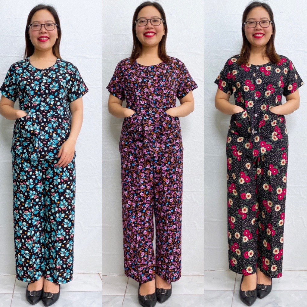 Bộ Đồ Trung Niên- Bộ Lanh Cài cúc Quần Dài tay  cộc cho người già
