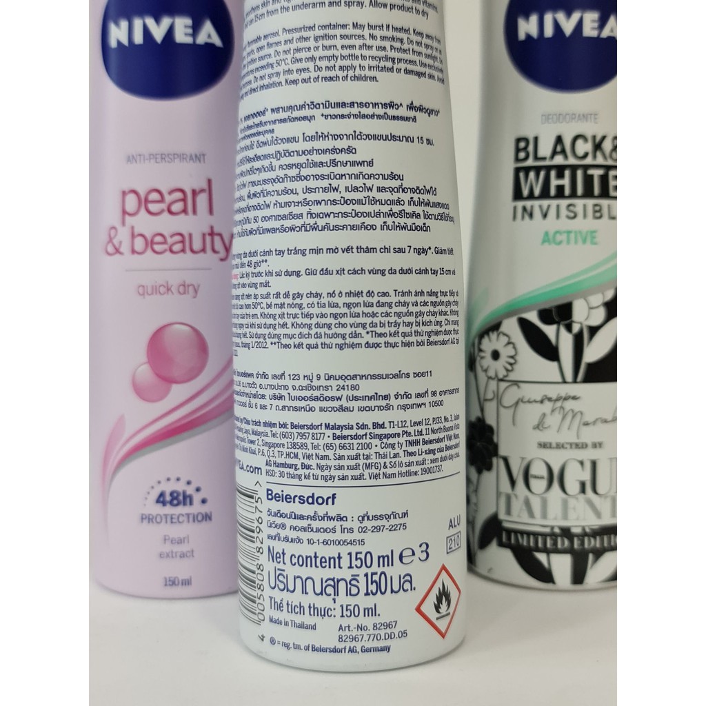 Xịt Khử Mùi Nữ NIVEA 150ml Thái Lan