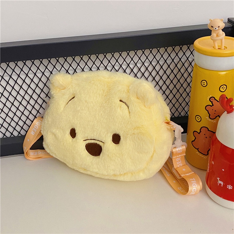 Túi Xách Đeo Vai Hình Gấu Pooh / Người Ngoài Hành Tinh Bằng Lông Nhung Thời Trang Cá Tính Thông ThườngCmx2