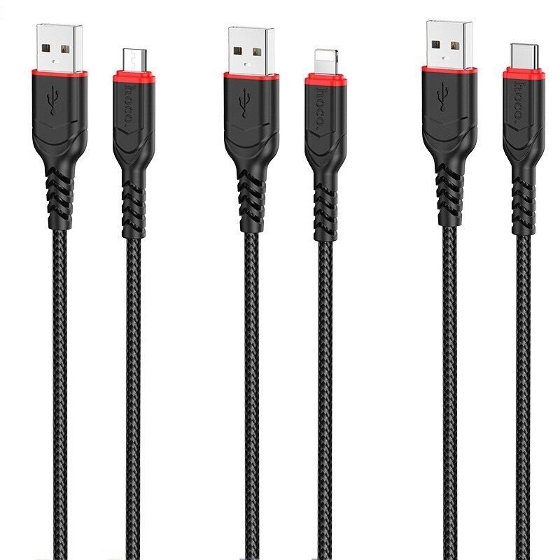 Cáp Sạc Nhanh Hoco X59, Dây Dù, Chống Gập , Sạc Nhanh 2.4A/3A  Cho ip/Micro USB/Type-C Dài 1M, Siêu Bền