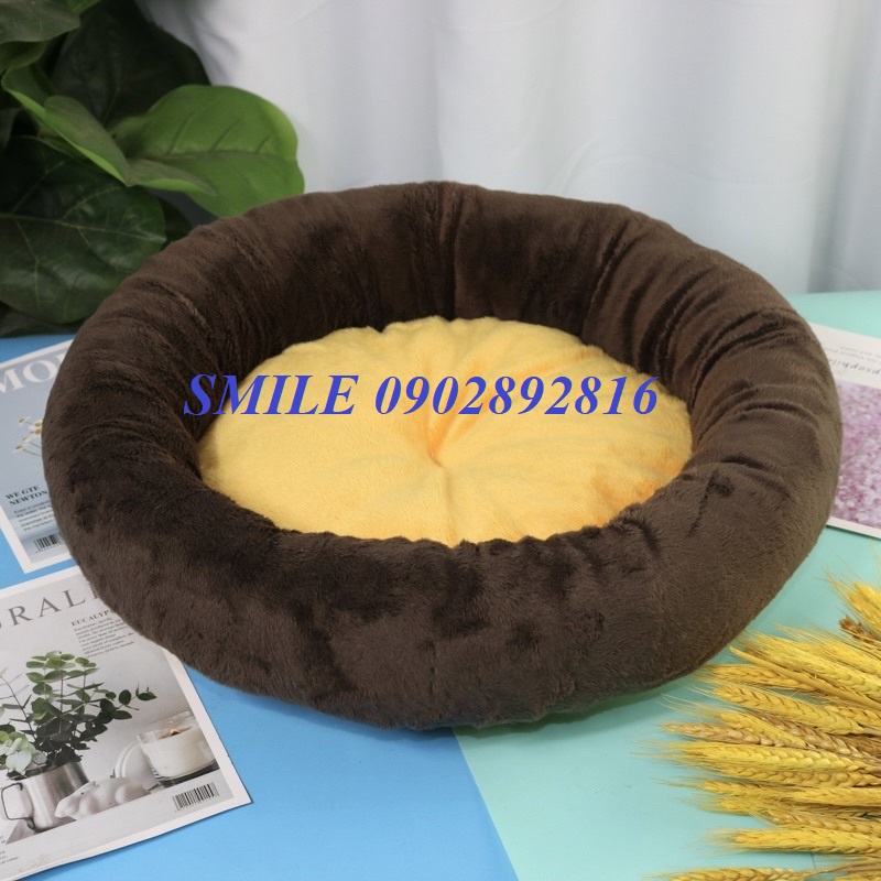 {Freeship} Đệm/Nệm Ổ Nằm Tròn Cho Chó Mèo Vải Mềm, Mịn, Êm