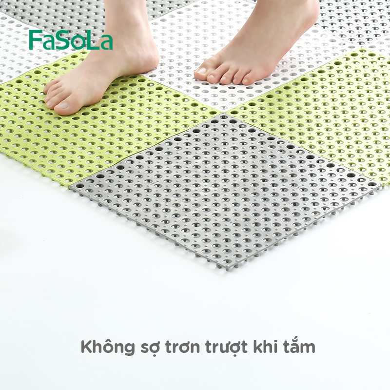 Thảm nhựa dày lau chân nhà tắm có rãnh chống trượt FASOLA FSLPS-198