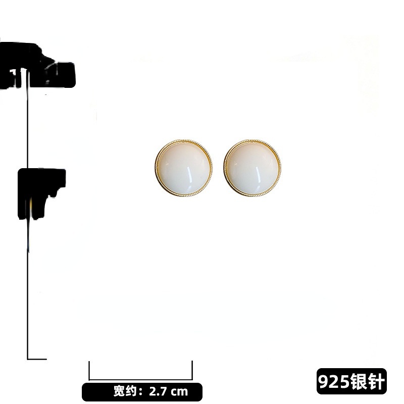 Bông Tai Bạc 925 Hình Tròn/ Vuông Phong Cách Hàn Quốc Đơn Giản Thời Trang Cho Nữ