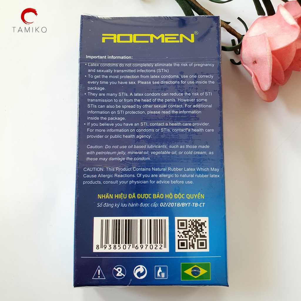 [ COMBO 2 HỘP ] 22 Bao Cao Su ROCMEN gai lớn, Kéo Dài Thời Gian Ân Ái- Chính Hãng Từ Brazil