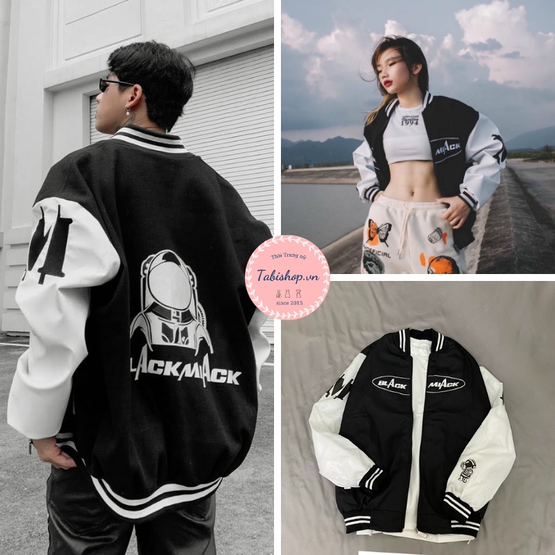 Áo Bomber phối tay in chữ BLACK MIACK áo khoác dù 2 lớp FROM TO, UNISEX nam nữ mặc được siêu hot - Hàng mới về
