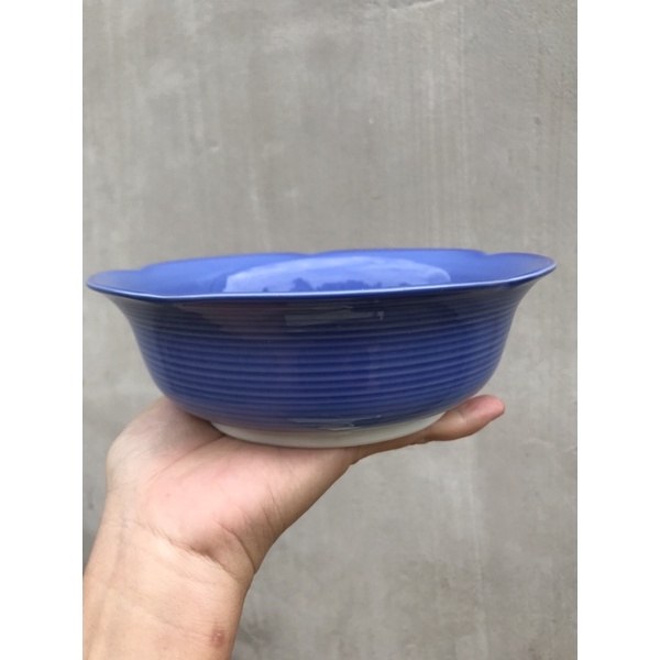 Tô hoa men lam. 17x5cm