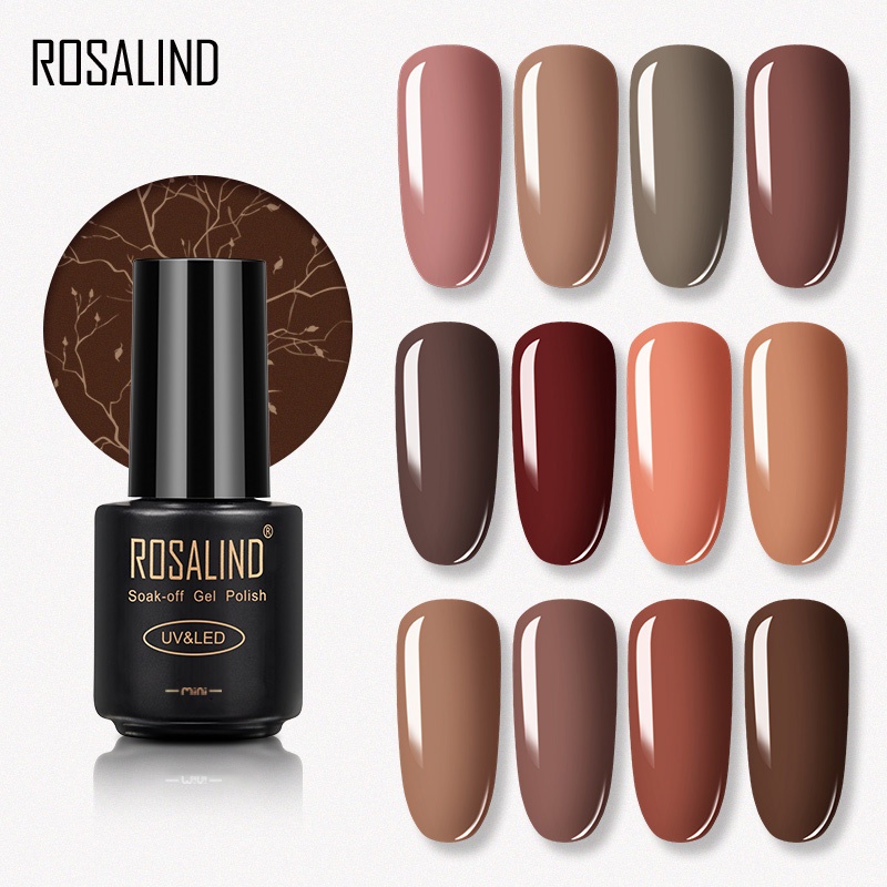 Gel sơn móng tay ROSALIND màu nâu 7ml