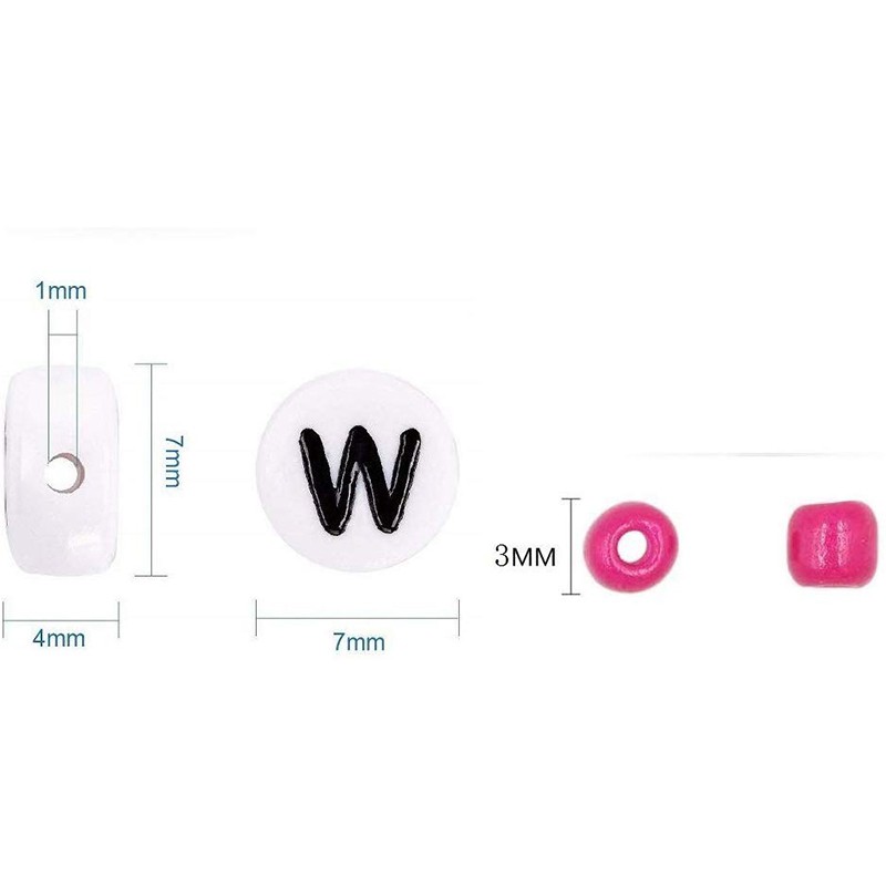 Bộ 5000 hạt xâu vòng tay hình trái tim/ chữ cái trang trí móng tay#K0