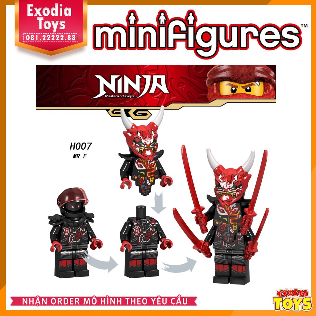 Xếp hình minifigure nhân vật Mr.E Ninjago kèm mặt nạ Oni Mask Vengeance - Đồ Chơi Lắp Ghép Sáng Tạo - H007