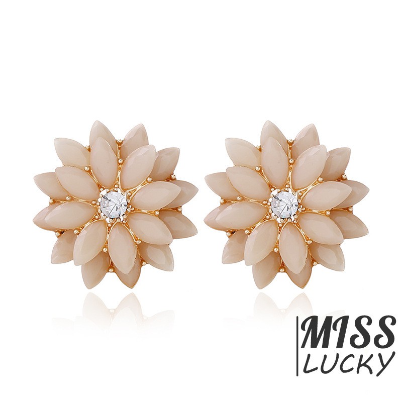 Bông tai đinh tán hình hoa cúc Bohemia sang trọng chất lượng cao