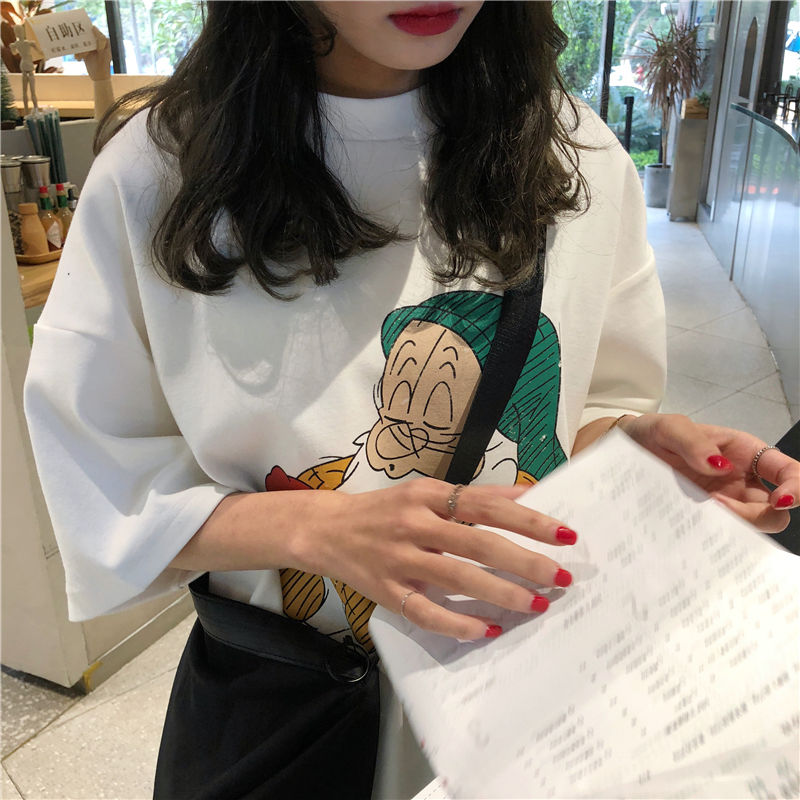 Áo Thun Nữ Tay Ngắn Dáng Rộng Phong Cách Hàn Quốc