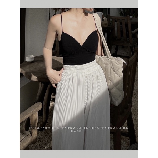 Áo bra thun tăm quai mảnh the.sweaterweather TSW (ảnh thật)