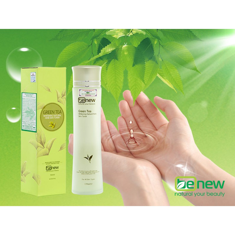 Nước hoa hồng trà xanh Benew Green Tea Toner ngăn ngừa vết nám và hắc tố trên da cao cấp Hàn Quốc 150ml