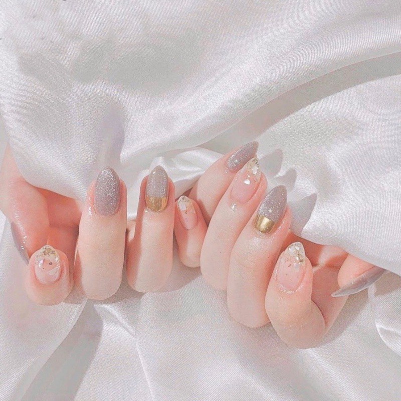 Cọ quạt vẽ móng nail - cọ rắc nhũ trang trí móng chuyên dụng