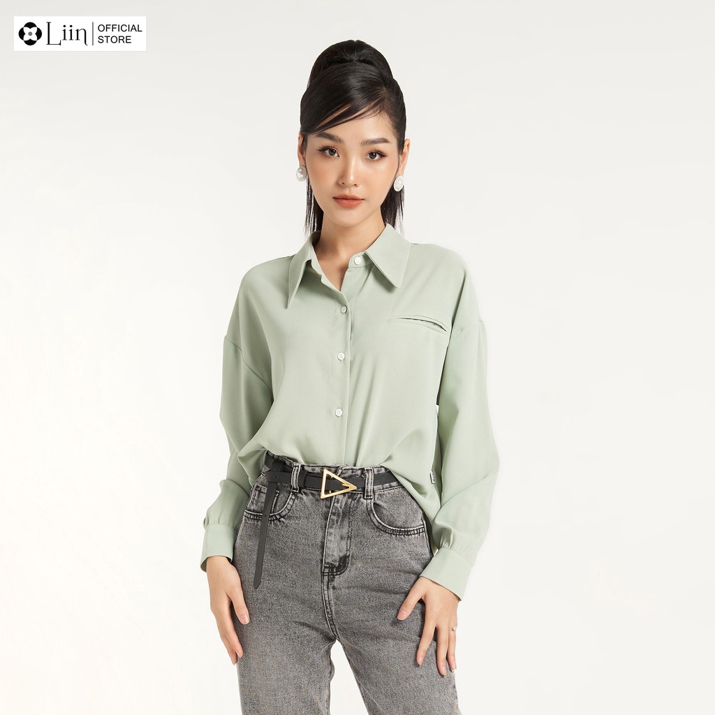 Áo sơ mi Linbi kiểu dáng basic chất liệu vải Lụa,đũi dáng đuôi tôm trẻ trung, năng động liin clothing SM3809