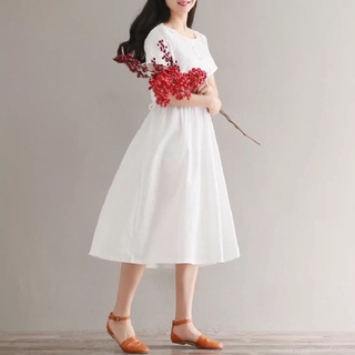 ĐẦM CỔ TRÒN NÚT THẮT EO