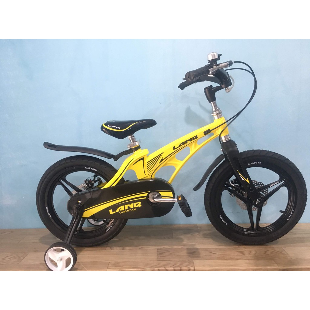Xe đạp trẻ em cao cấp LANQ 46 (vành đúc, phanh đĩa, yên mềm) size 18in cho bé 6-10 tuổi