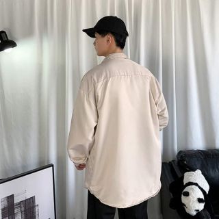 Áo Sơ Mi Unisex Basic Kèm Khoen Màu Be