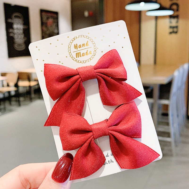 Kẹp Tóc Hình Nơ Bằng Kim Loại Màu Sắc Đơn Giản Cho Nữ