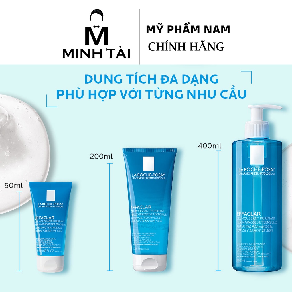 Gel Rửa Mặt Tạo Bọt Làm Sạch Dành Cho Da Dầu Nhạy Cảm LA ROCHE-POSAY Effaclar Purifying Foaming Gel - Hàng Chính Hãng