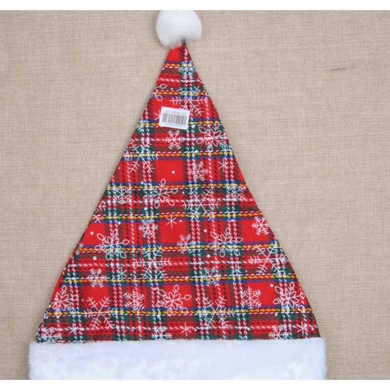 Nón mũ noel ca rô hoa tuyết N2