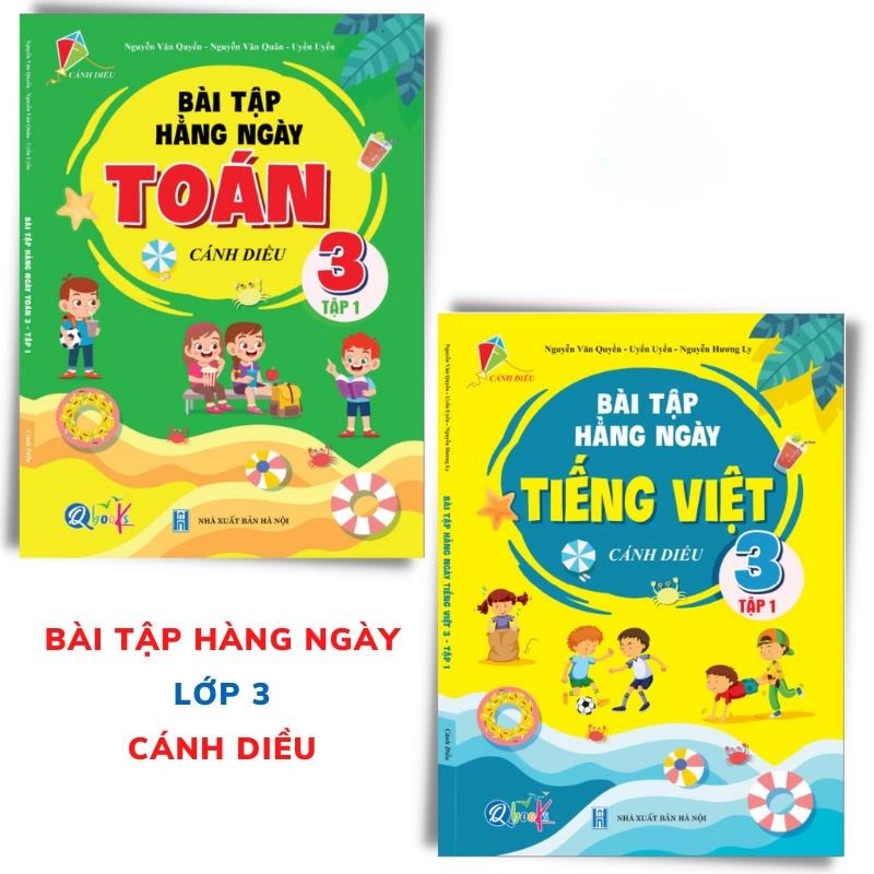 Combo 6 cuốn sách lớp 3  Tập 1: Bài tập hàng ngày, Bài tập tuần, Đề kiểm tra toán và Tiếng Việt 3