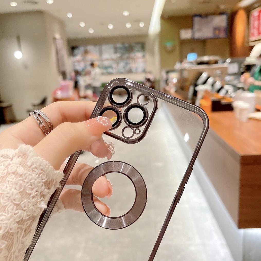 Ốp điện thoại nam châm 6D, Bảo vệ cam trong suốt, Viền xi nhôm, Bảo vệ toàn bộ máy cho  7/8/x/xsmax/11/12/13 ZINKA