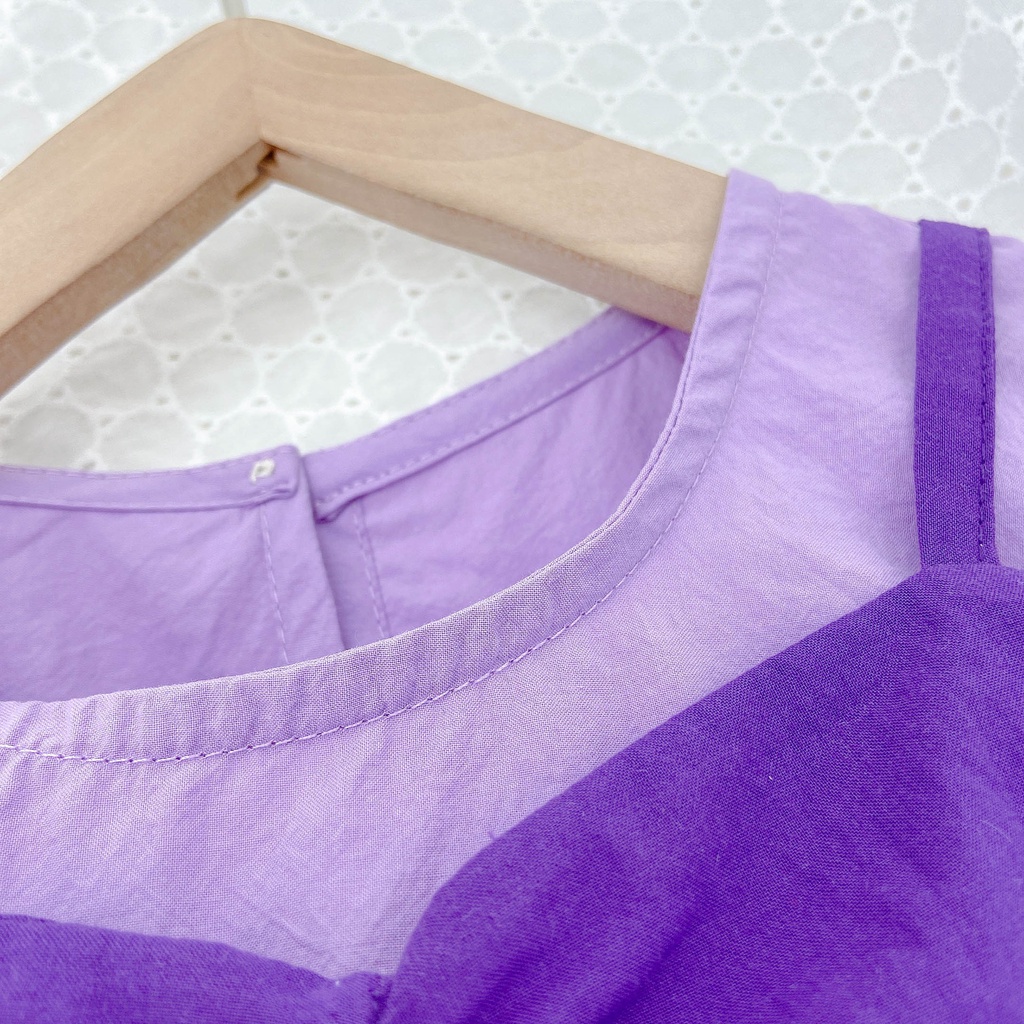 Áo Liền Quần Ngắn Tay Phong Cách Công Chúa Hàn Quốc Dễ Thương Cho Bé Gái