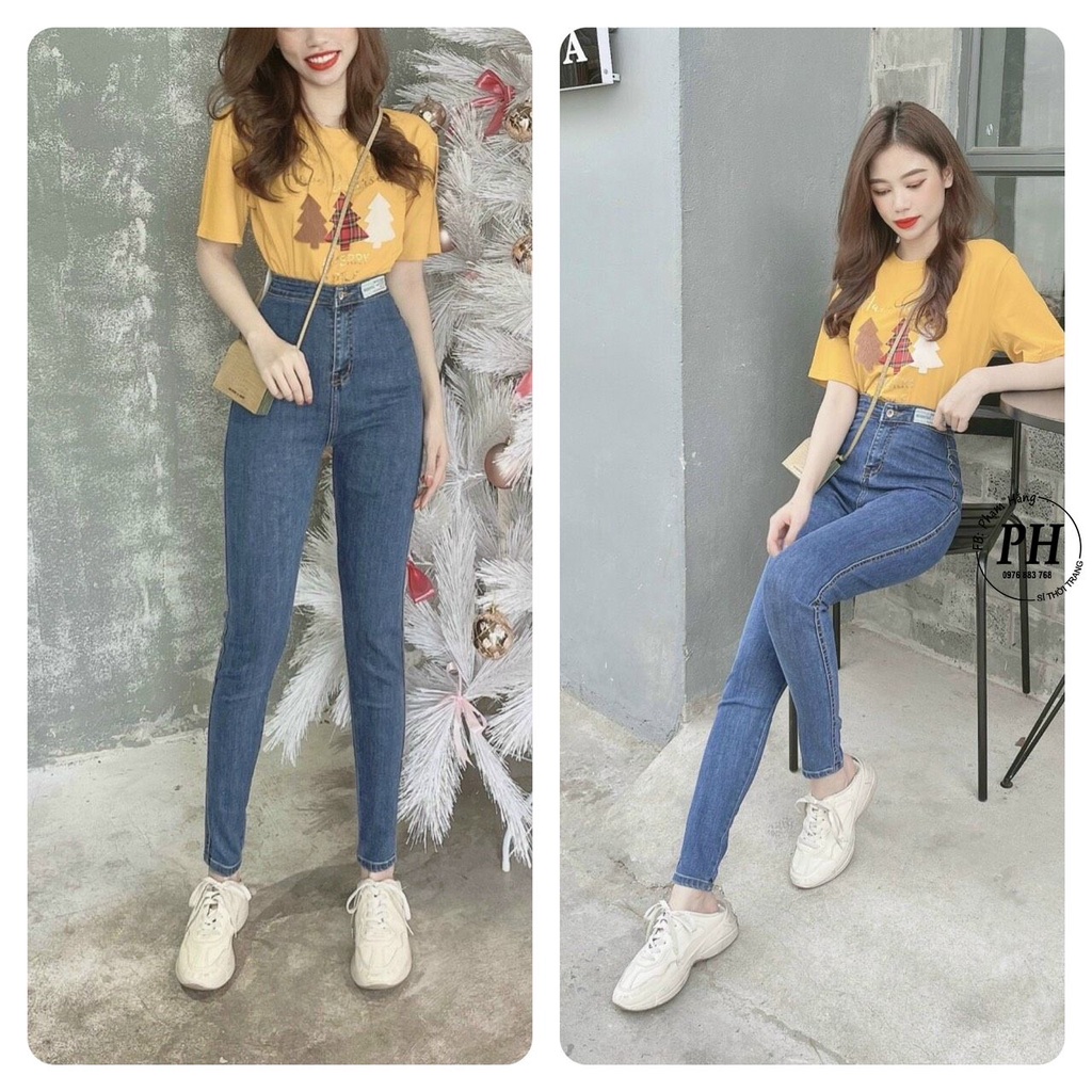 Quần Jeans Nữ Co giãn cạp siêu cao khoe cặp chân dài thon và vòng 3 quyến rũ cho nàng