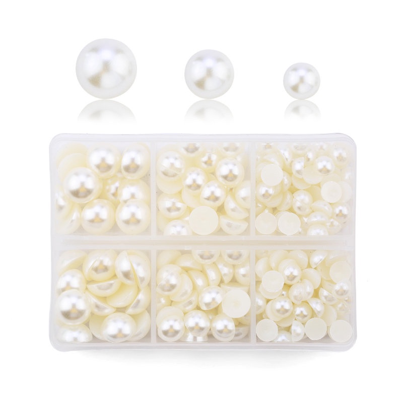 Hạt Ngọc Trai Tròn Bằng Nhựa ABS 6 / 8 / 10mm Tự Làm Trang Sức