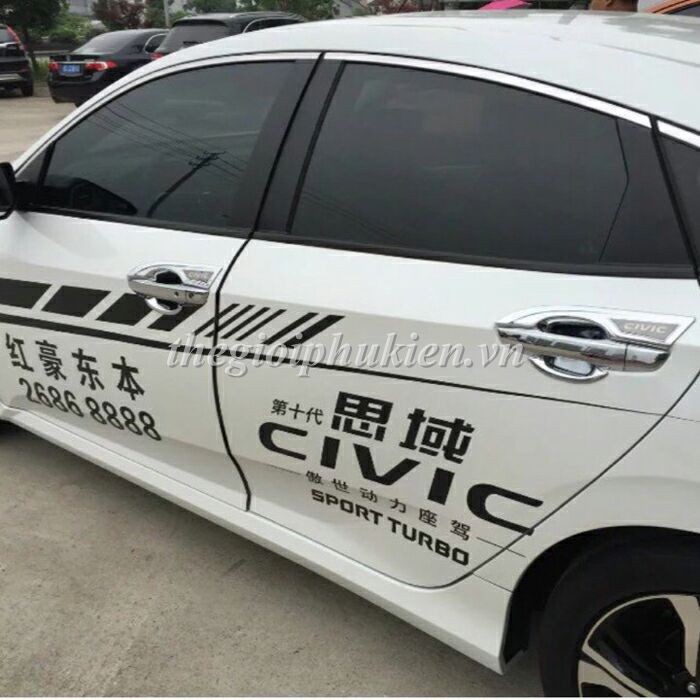 Bộ ốp tay nắm, hõm cửa xe Honda Civic 2016-2022 -mạ Crom(hàng cao cấp)