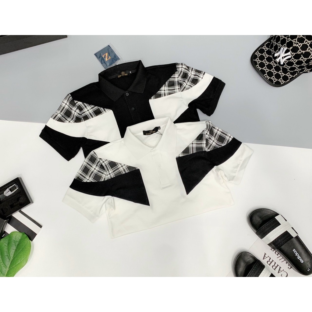 Áo thun polo nam có cổ tay ngắn sọc tay kiểu BBR vải cotton dày dặn co dãn mẫu mới cao cấp