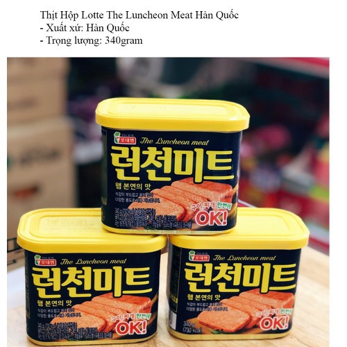 Thịt Hộp Lotte The Luncheon Meat Hàn Quốc 340gR