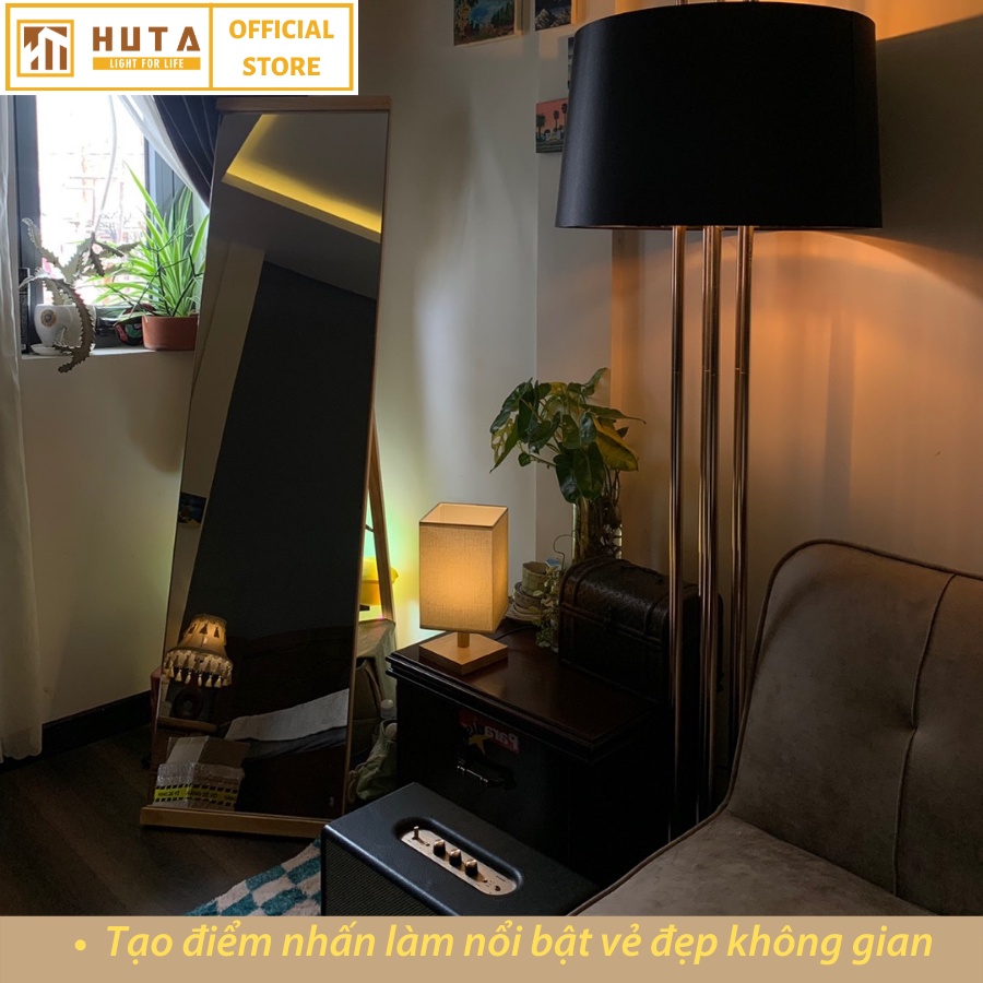 Combo 2 Đèn Ngủ Để Bàn Gỗ HUTA G3 Decor Trang Trí Phòng Ngủ, Đọc Sách Đầu Giường, Điều Chỉnh Độ Sáng, Bóng Led Sáng Vàng