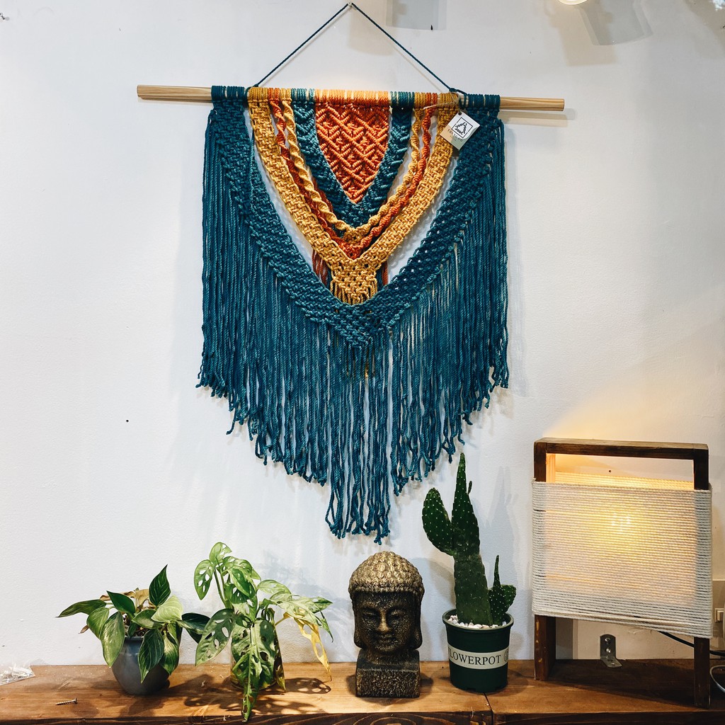 Rèm Macrame treo tường phối màu 04