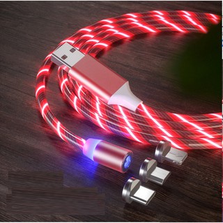 Dây Cáp Sạc Phát Sáng Đầu Nam Châm MicroUSB-TypeC-