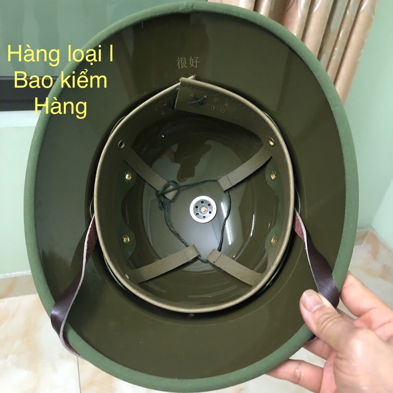 Mũ cối tàu in chữ laze tinh xảo bao rơi, ngâm nước, 80kg đứng thoải mái. Tặng kèm sao