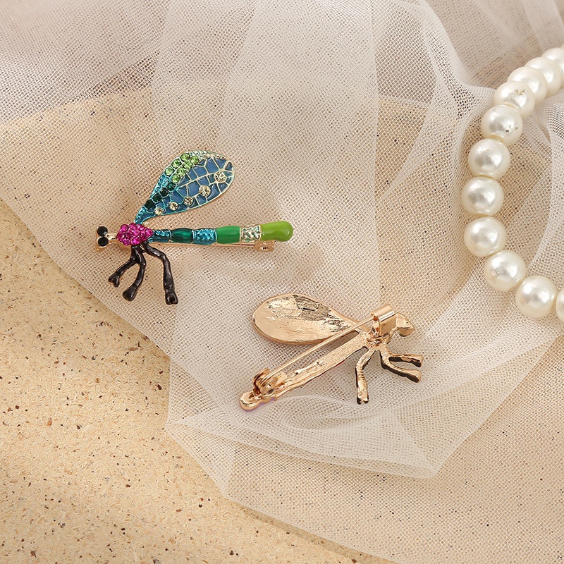 Ghim Cài Áo Hình Chuồn Chuồn Đính Đá Pha Lê Thời Trang Cho Nữ