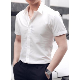 Áo sơ mi nam ngắn tay vải lụa