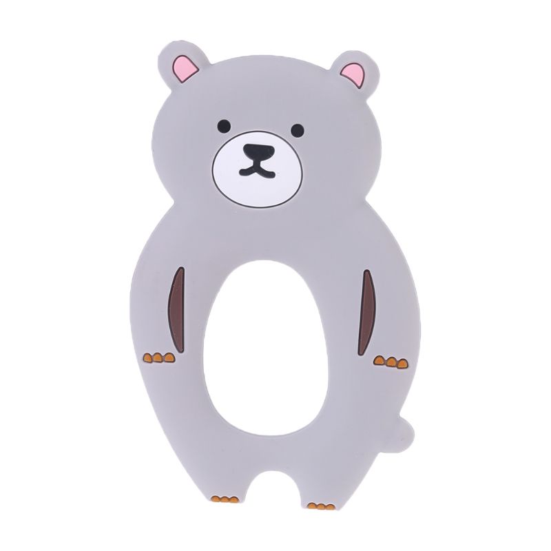 Đồ Chơi Ngậm Nướu Bằng Silicon Hình Chú Gấu Hoạt Hình Dễ Thương Cho Bé