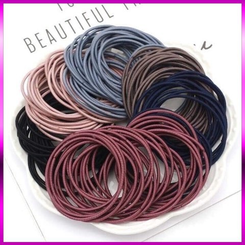 SIÊU RẺ - CHUN BUỘC TÓC NHIỀU MÀU SIÊU BỀN 100 CÁI