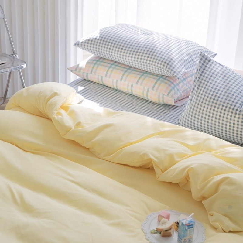 Bộ chăn ga gối Cotton TC caro mix MÂY BEDDING đủ màu đủ kích thước nệm 1m2 1m4 1m6 1m8 2m