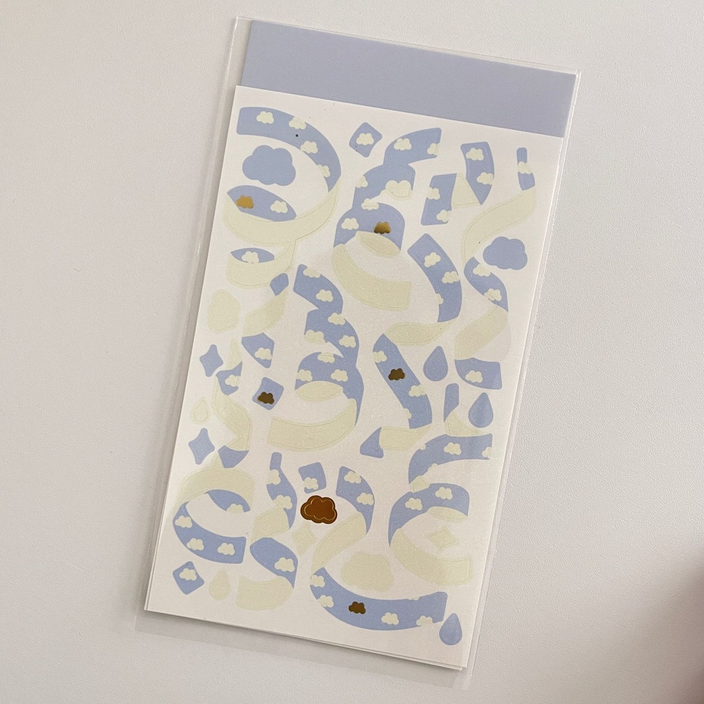 Steve Hình Dán Trang Trí Họa Tiết Ruy Băng Lấp Lánh Phong Cách Hàn Quốc