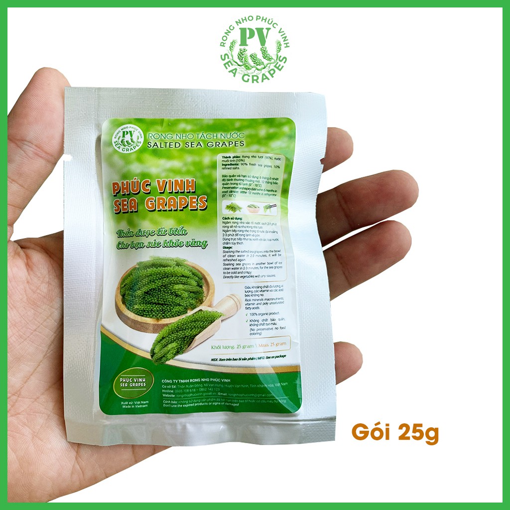 Rong Nho Tách Nước Phúc Vinh gói 25gr Ăn Liền Thơm Ngon Giòn Giòn - Hàng Loại 1