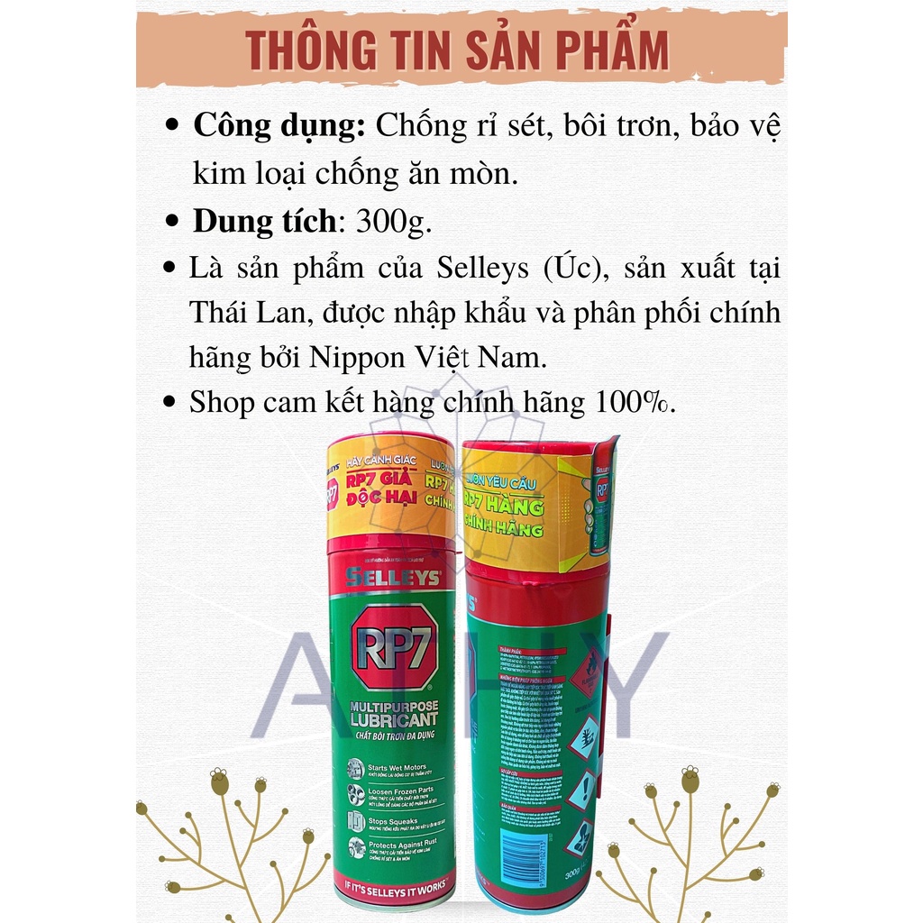 CHAI XỊT RP7 300G LOẠI TỐT CHÍNH HÃNG Selleys R P 7 nhập khẩu phân phối Nippon Việt Nam R P 7 xịn loại tốt