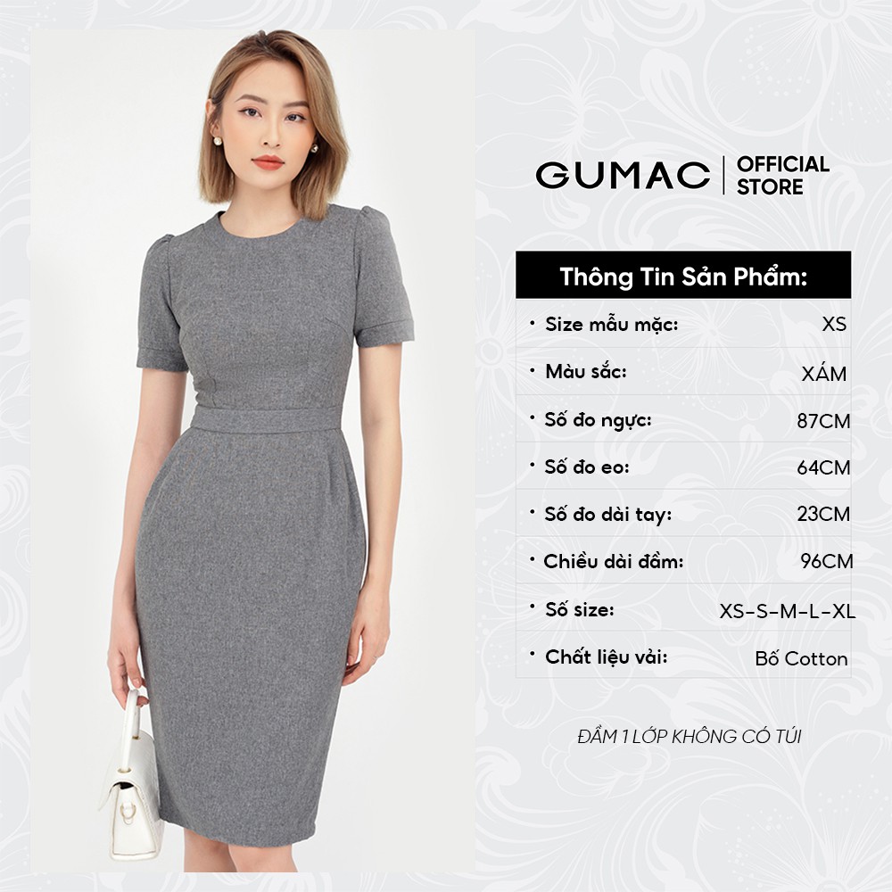[Mã WABRGU55 giảm 12% đơn 99K] Đầm ôm body nữ xếp ly eo GUMAC tôn dáng quyến rũ DC04063 | BigBuy360 - bigbuy360.vn