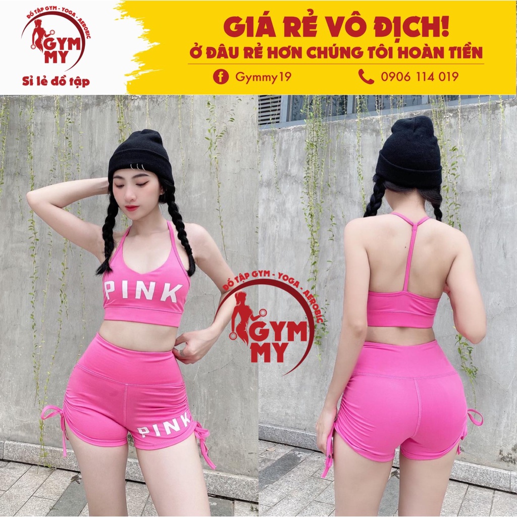 Set Đùi Thể Thao PINK PINK ⚡️ HÀNG XUẤT KHẨU ⚡️ Tập Gym-Yoga-Aerobic