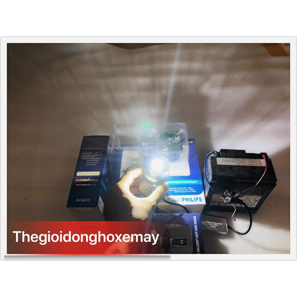 [Mã LIFEXANH03 giảm 10% đơn 500K] Bóng đèn pha led siêu sáng Philips 60w gắn mọi loại xe máy